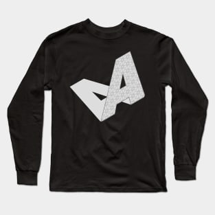 Isometric Alphabet Letter, Letter A Long Sleeve T-Shirt